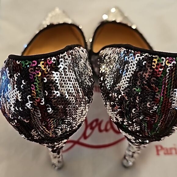 Christian Louboutin Pigalle Follies 100 Reversable Sequin Pointed Pumps 39.5 - Picture 12 of 12